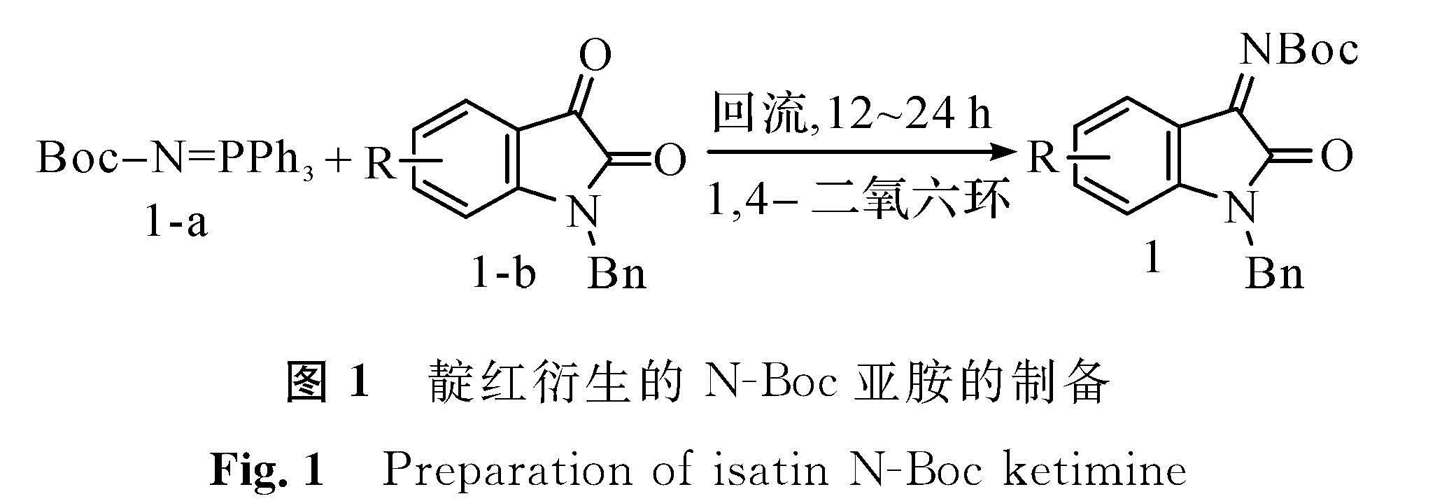 图1 靛红衍生的N-Boc亚胺的制备<br/>Fig.1 Preparation of isatin N-Boc ketimine