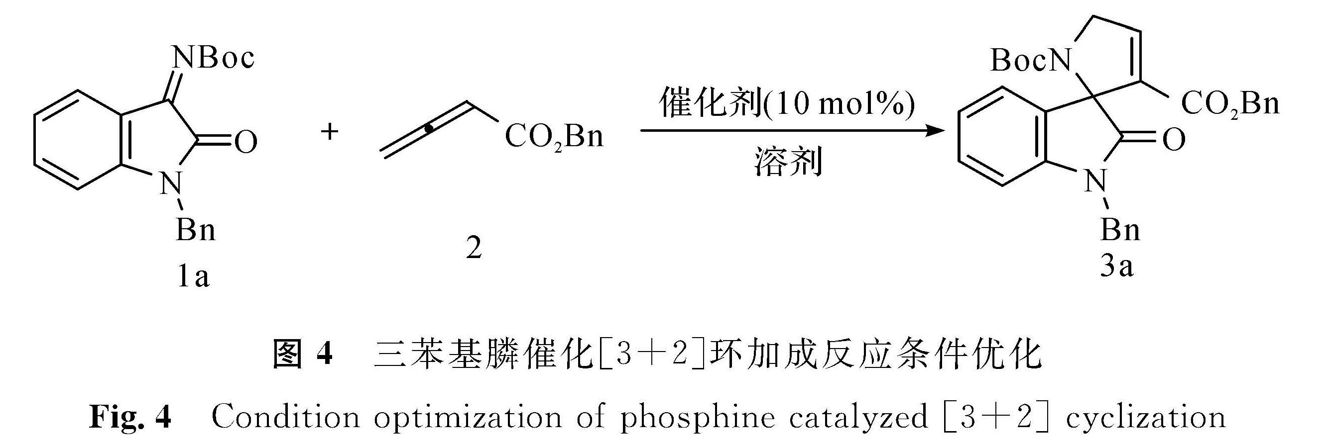 图4 三苯基膦催化[3+2]环加成反应条件优化<br/>Fig.4 Condition optimization of phosphine catalyzed [3+2] cyclization