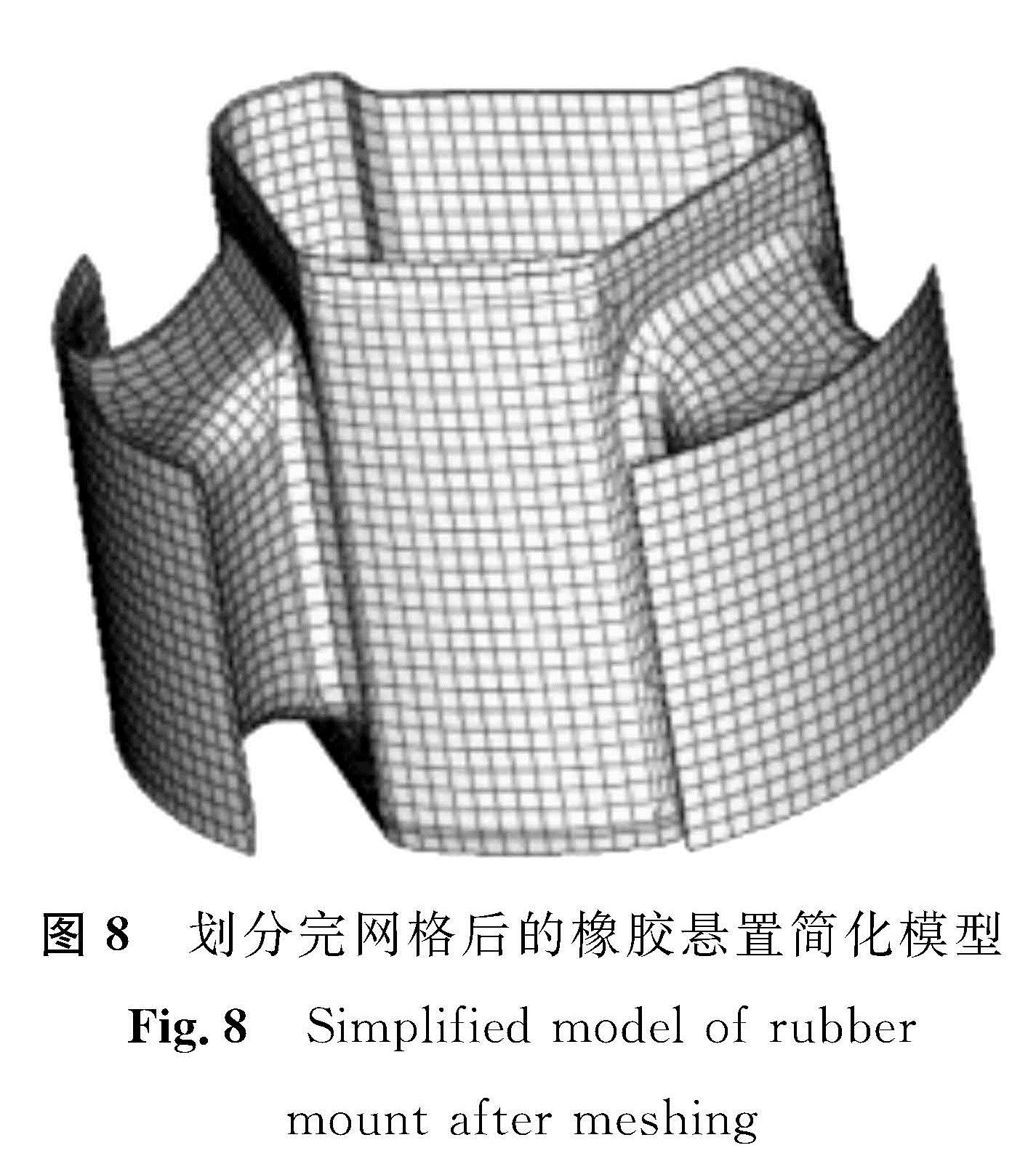 图8 划分完网格后的橡胶悬置简化模型<br/>Fig.8 Simplified model of rubber  mount after meshing