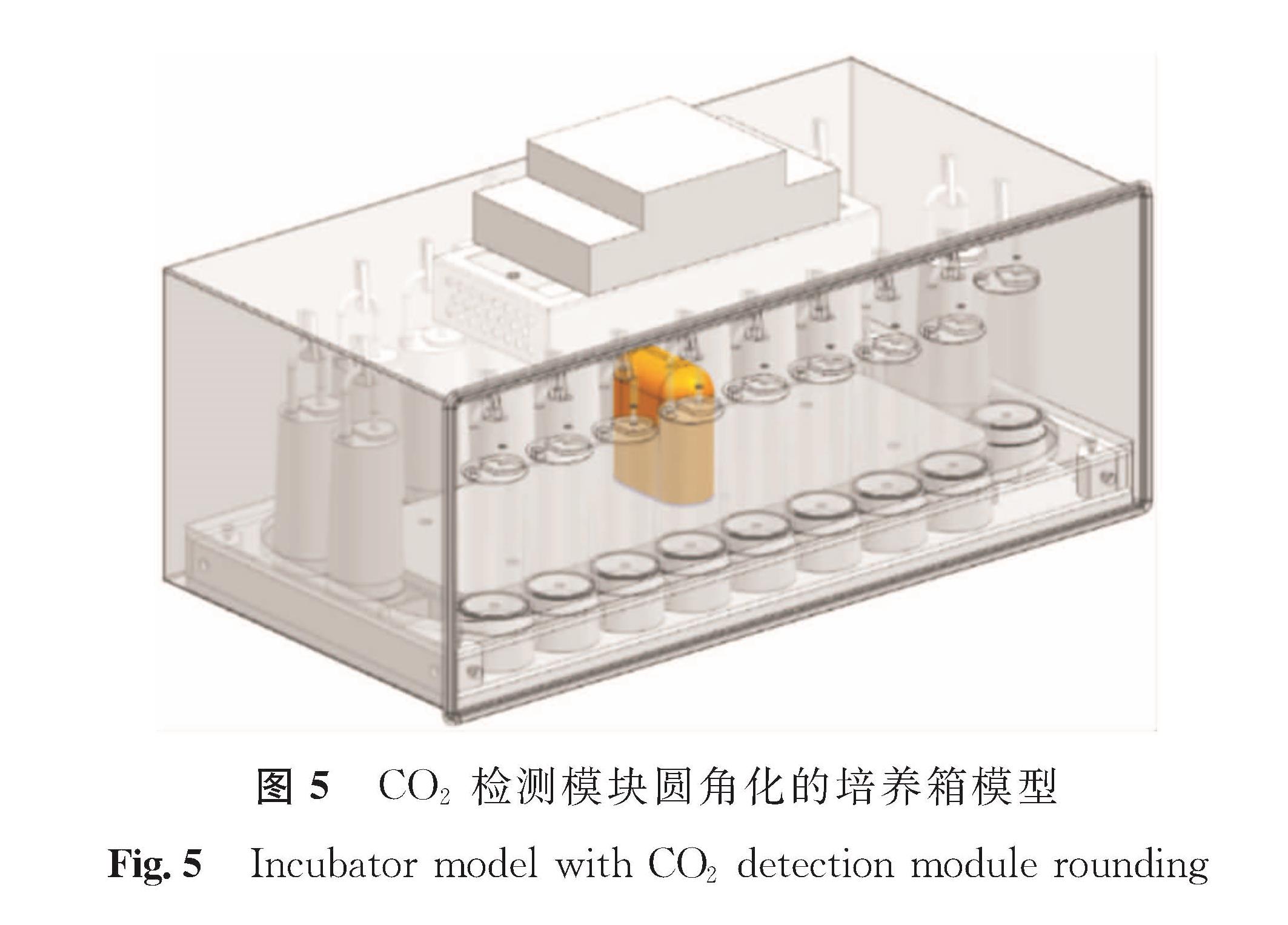 图5 CO2检测模块圆角化的培养箱模型<br/>Fig.5 Incubator model with CO2 detection module rounding