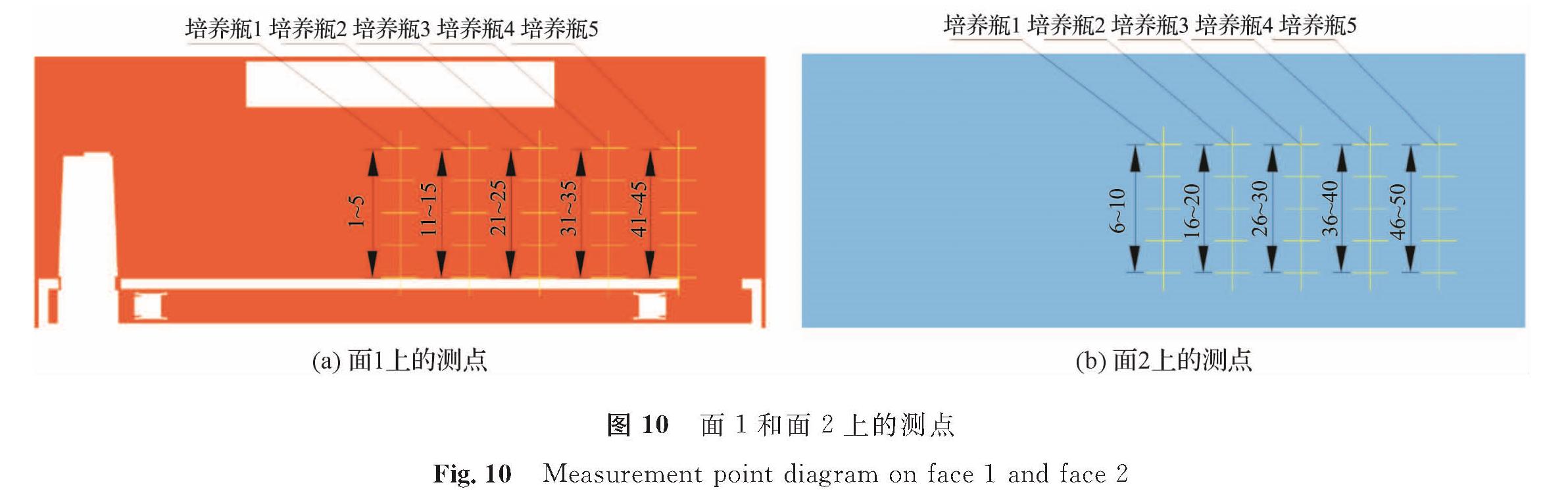 图 10 面1和面2上的测点<br/>Fig.10 Measurement point diagram on face 1 and face 2